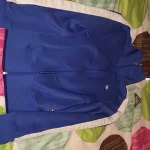 Blue and white sweater